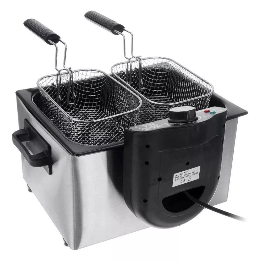 Freidora Electrica 5l Acero Inoxidable Sokany 220v 2000w