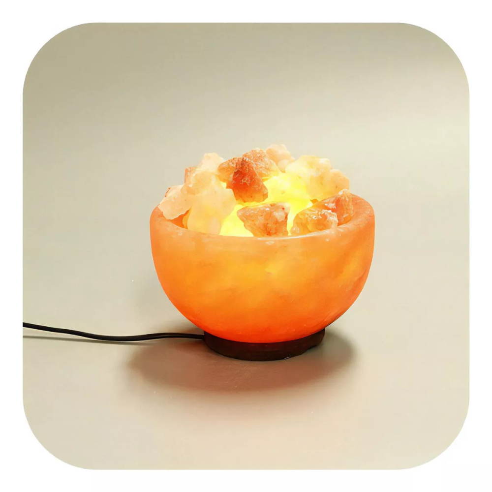 Lampara Sal Himalaya Luz Led Colores Cuenco Decorativa