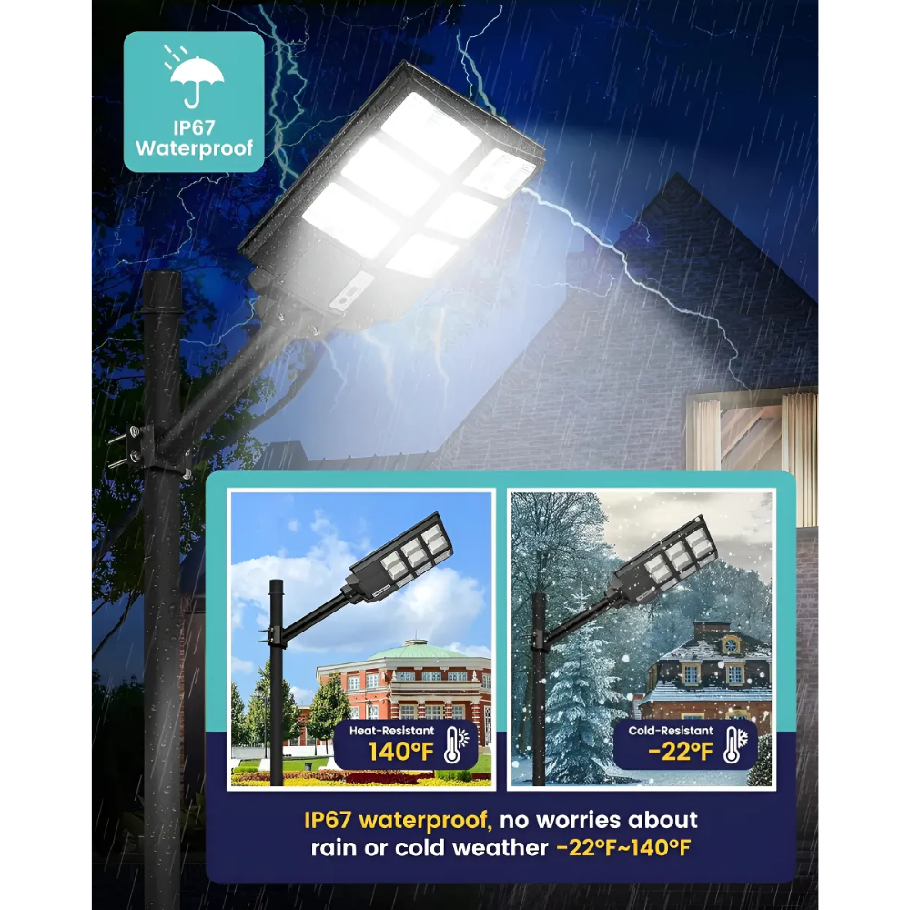 Foco Led Solar Exterior Poste 600w Con Sensor De Movimiento