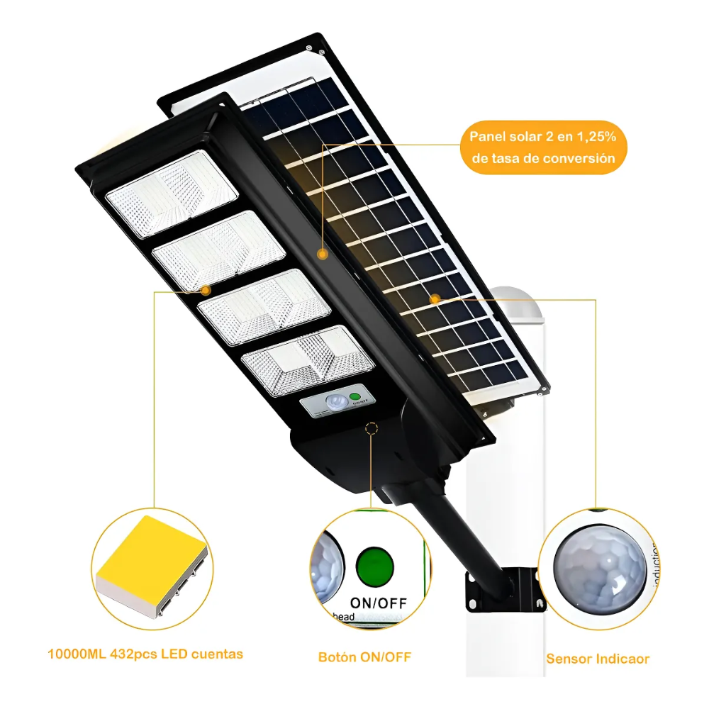 Lampara Led Solar Luminaria Suburbana Alumbrado 400w