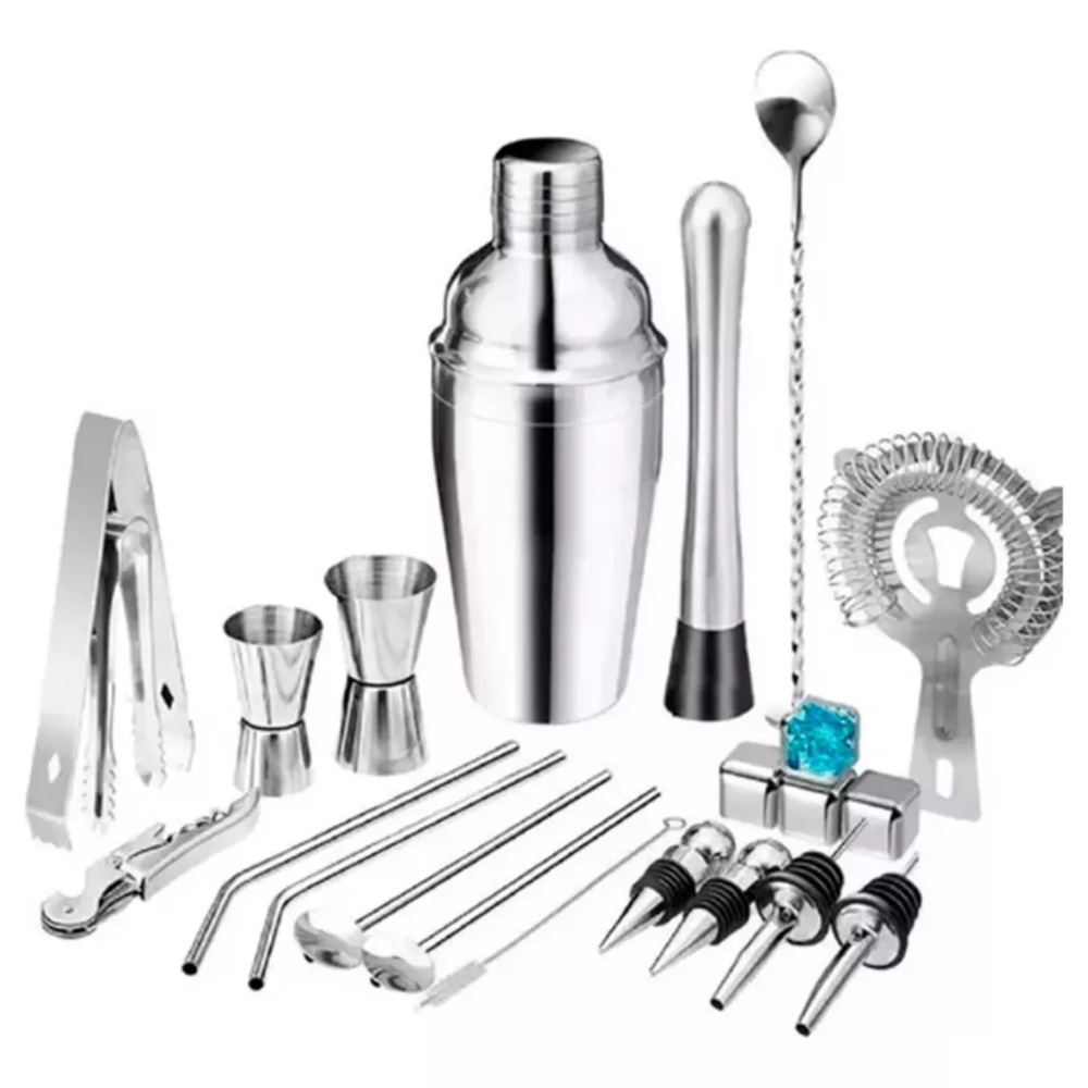 Set De Cocteleria Bartender 21 Pzs De Acero Inoxidable 750ml