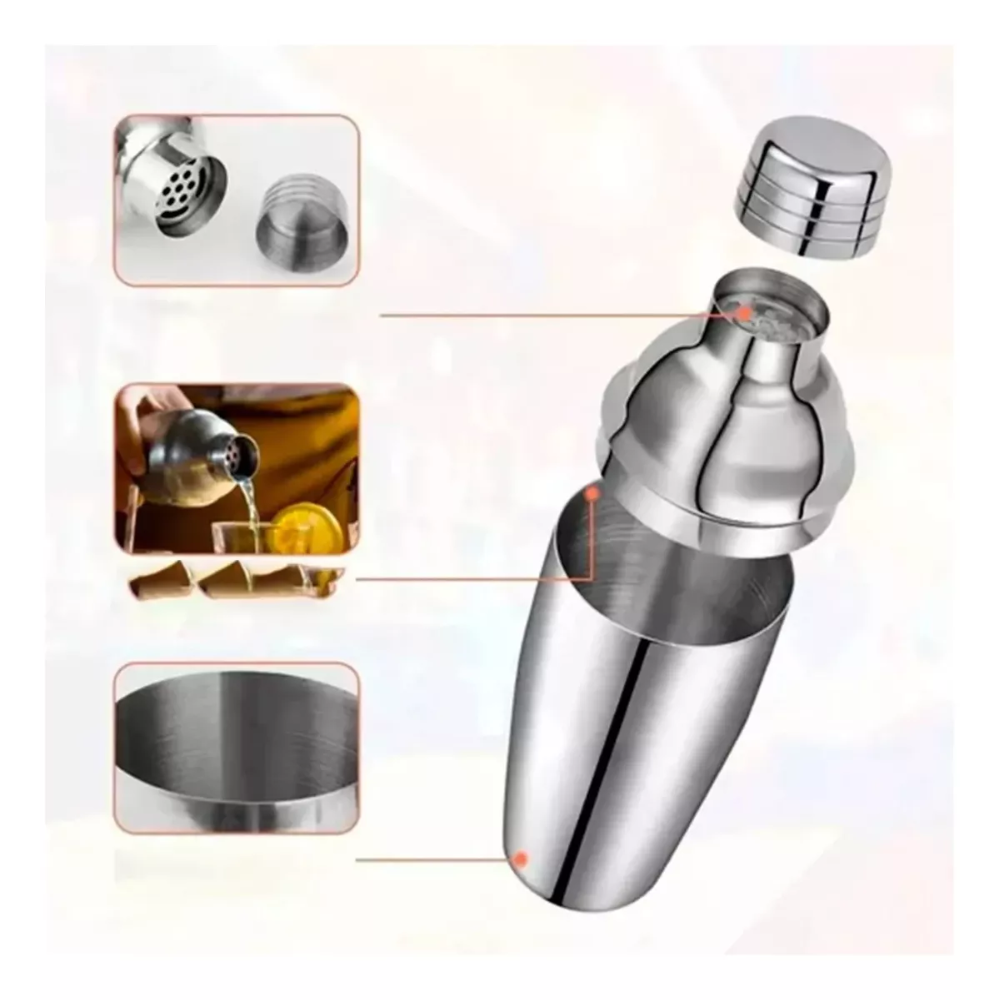 Set De Cocteleria Bartender 21 Pzs De Acero Inoxidable 750ml