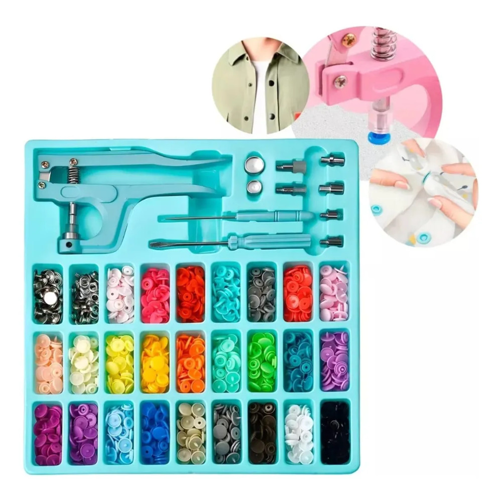 Pinza Remachadora Para Broches Plasticos Snap + 270 Broches