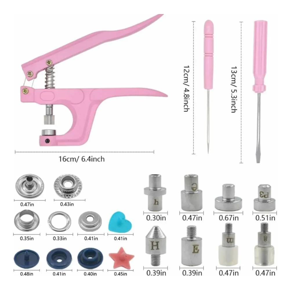 Pinza Remachadora Para Broches Plasticos Snap + 270 Broches