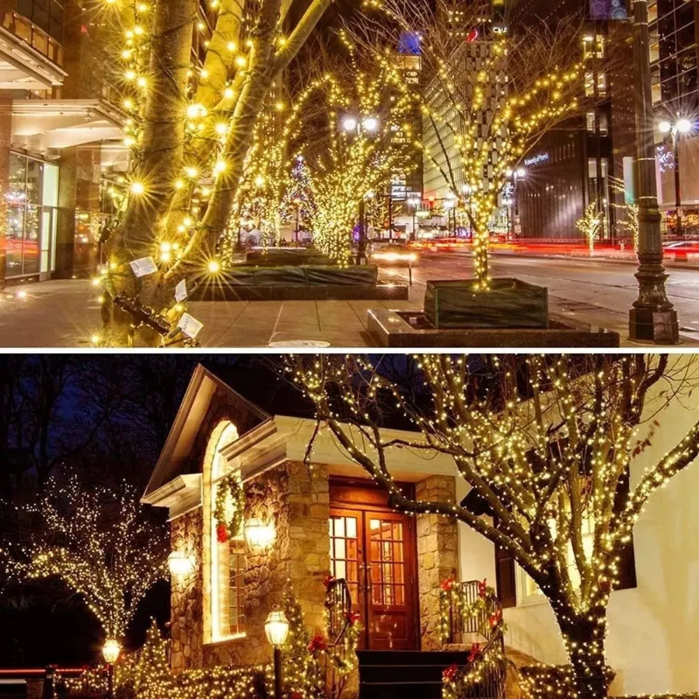 Guirnalda Luces Exterior Luces Led Navidad 100l C/sonido