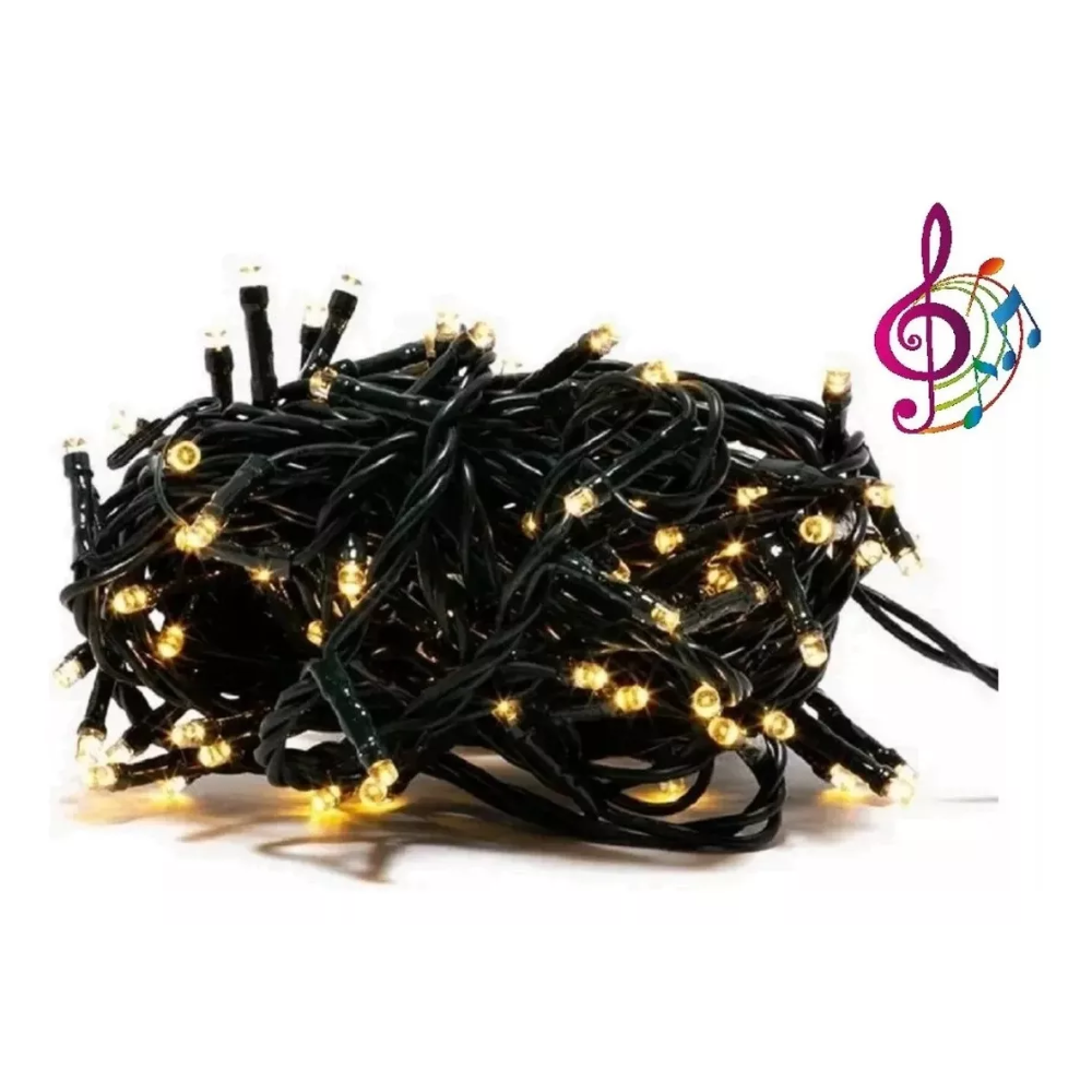Guirnalda Luces Exterior Luces Led Navidad 100l C/sonido