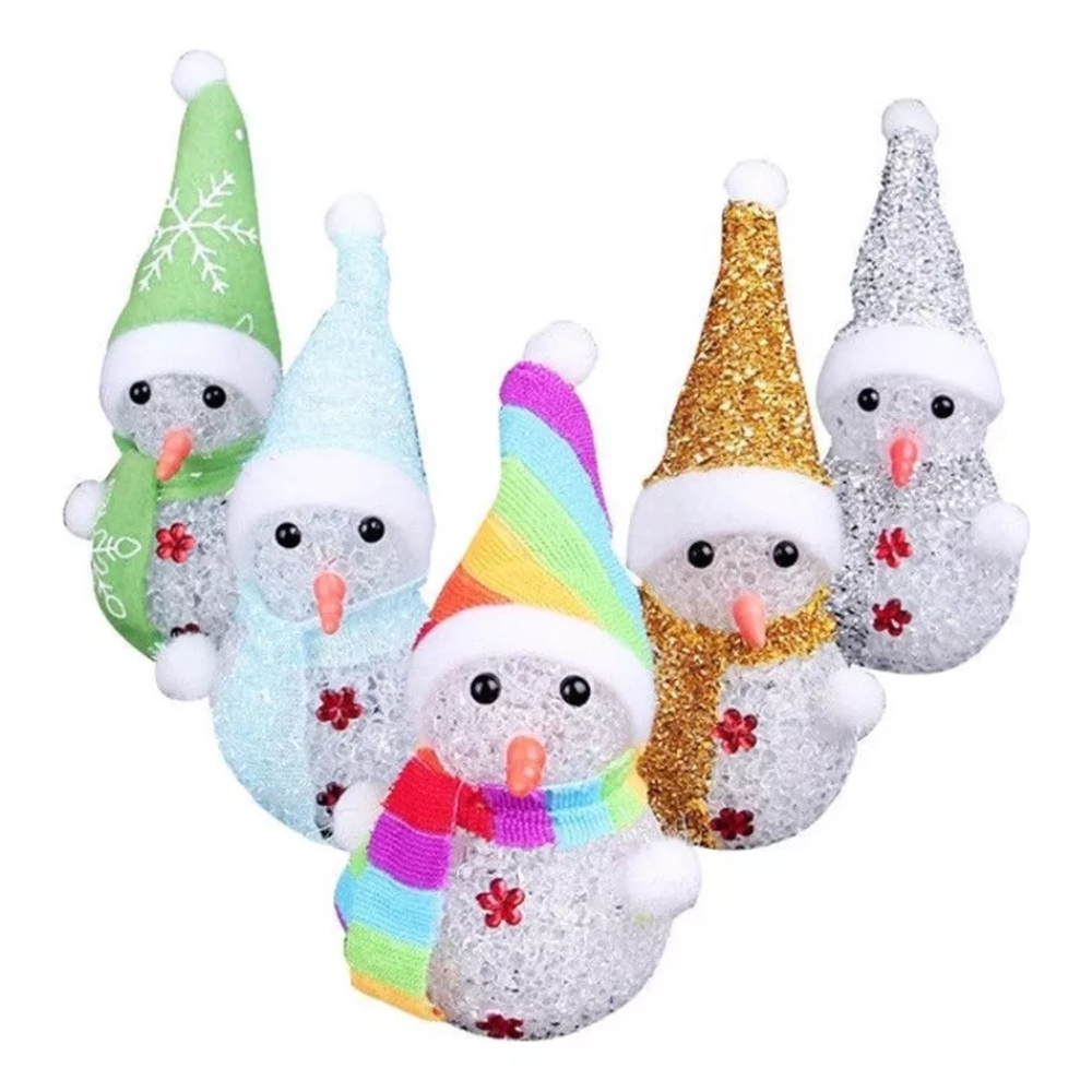 Pack X3 Muñecos Navidad Luces Led Muñecos De Navidad 15x7cm