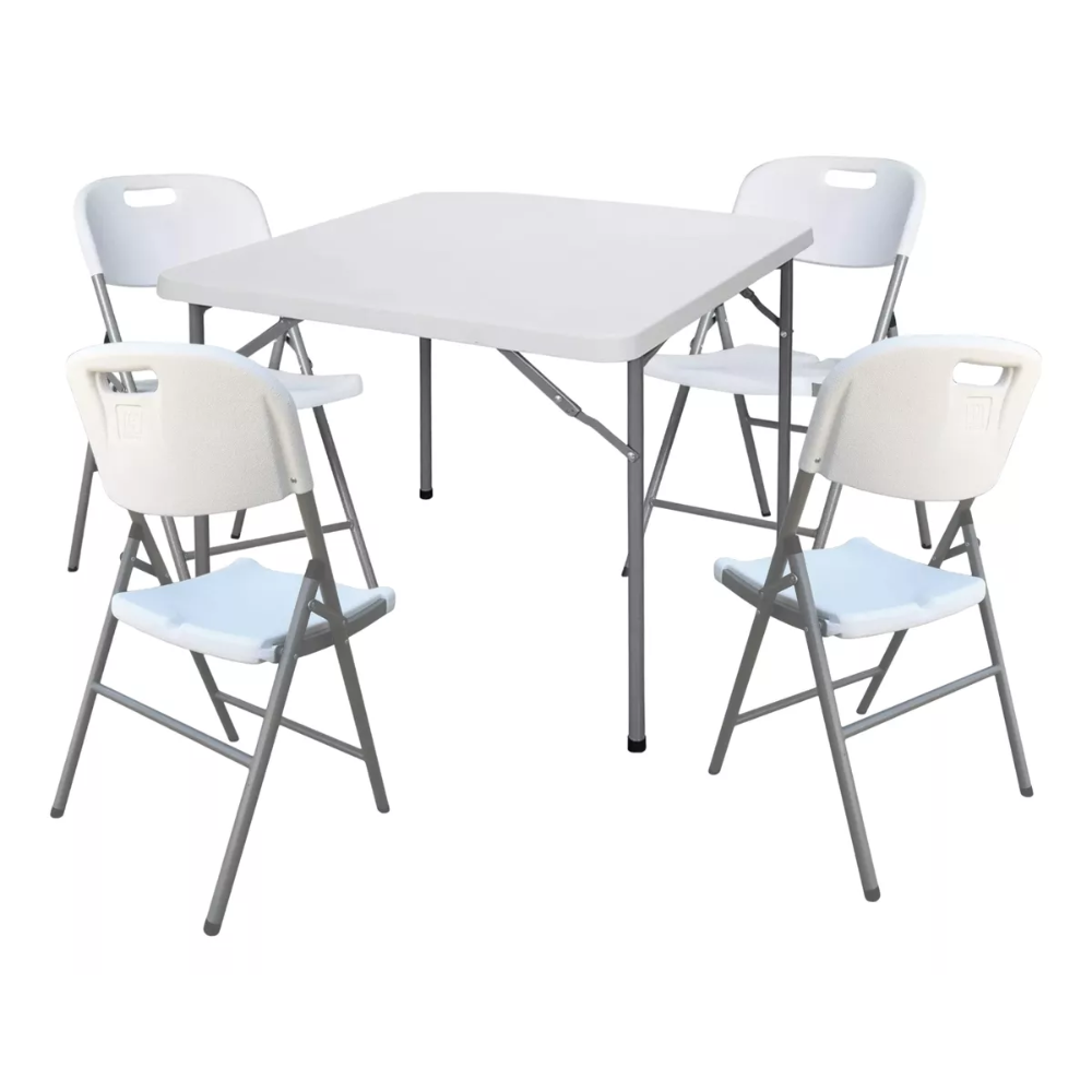 Comedor Casino 4 Sillas Mas Mesa Plegable Elegante Camping