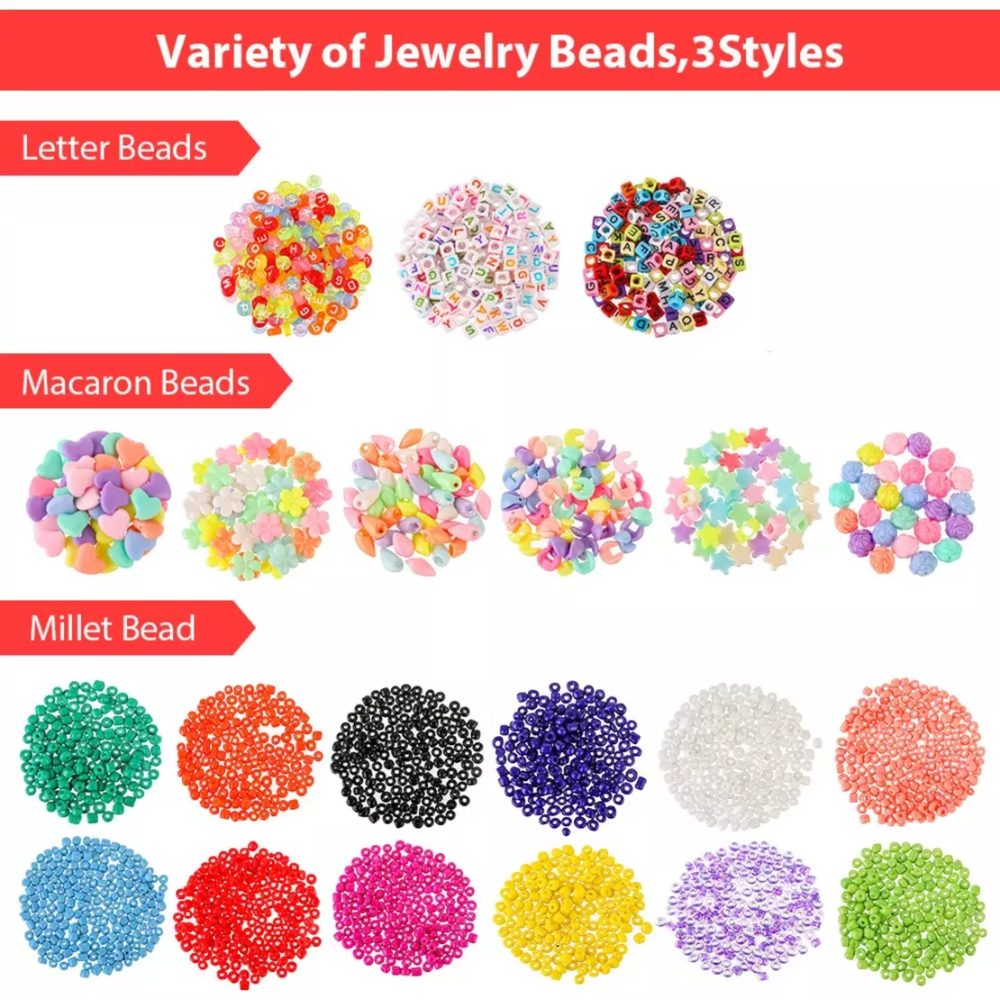 Set Estuche De Cuentas Kit Para Hacer Pulseras Y Bisuteria