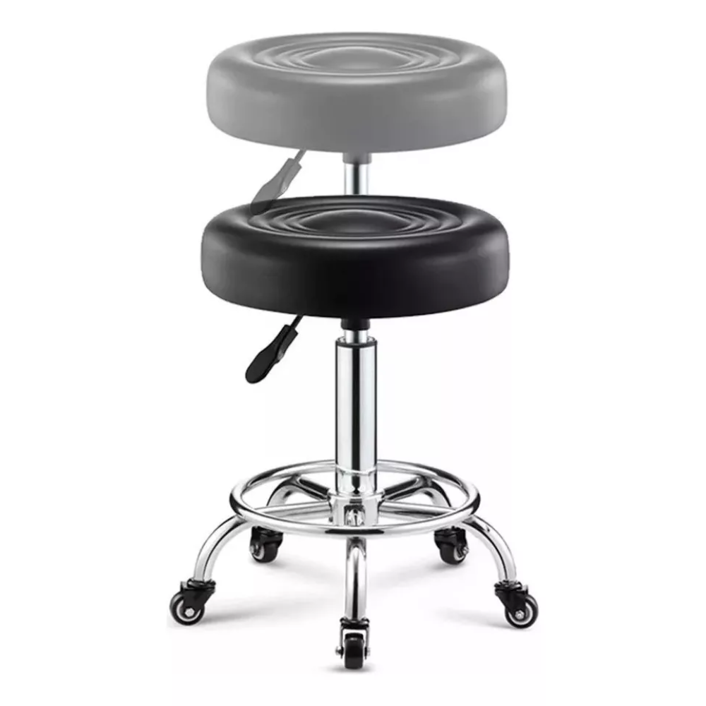 Silla Taburete Bar Giratorio Altura Ajustable Con Ruedas