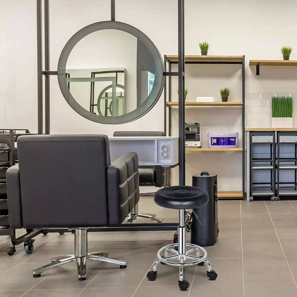 Silla Taburete Bar Giratorio Altura Ajustable Con Ruedas