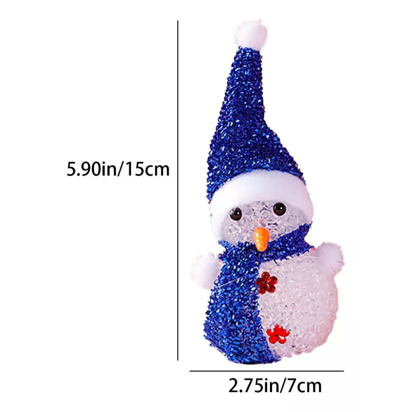 Pack X3 Muñecos Navidad Luces Led Muñecos De Navidad 15x7cm