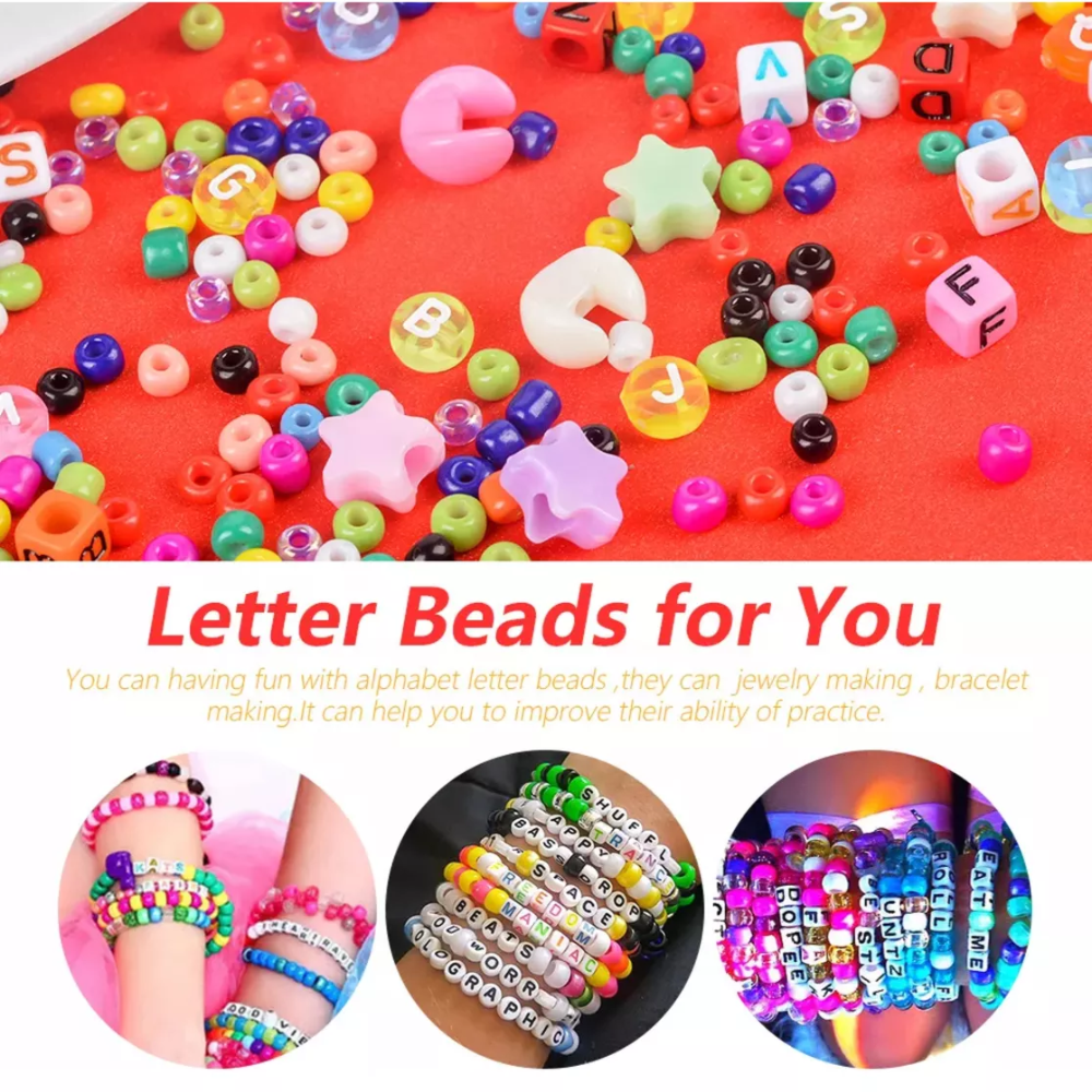 Set Estuche De Cuentas Kit Para Hacer Pulseras Y Bisuteria