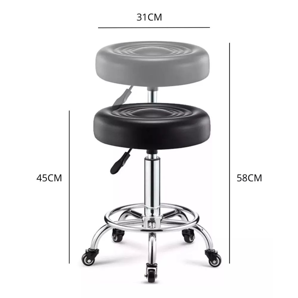 Silla Taburete Bar Giratorio Altura Ajustable Con Ruedas