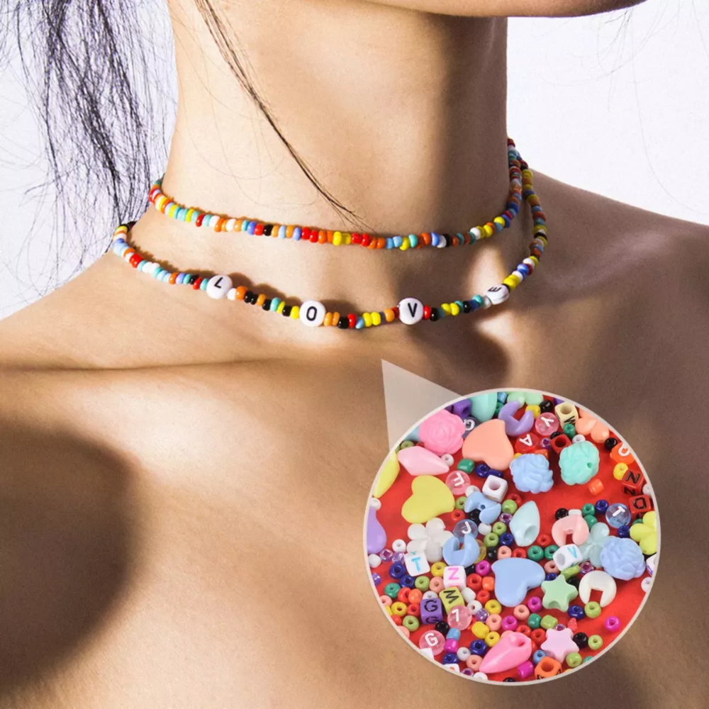 Set Estuche De Cuentas Kit Para Hacer Pulseras Y Bisuteria