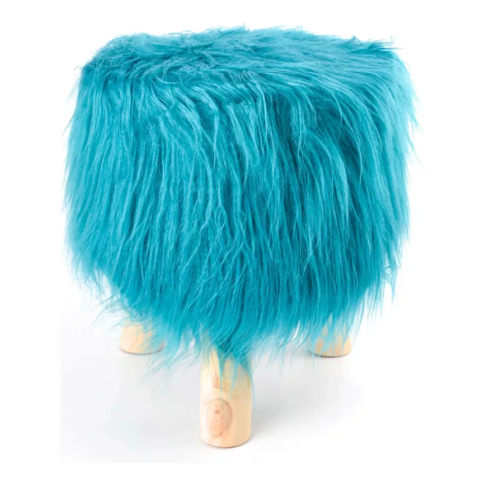 Puff Para Living Sillon Puff Peludo Pouf Peludos 30x30cm