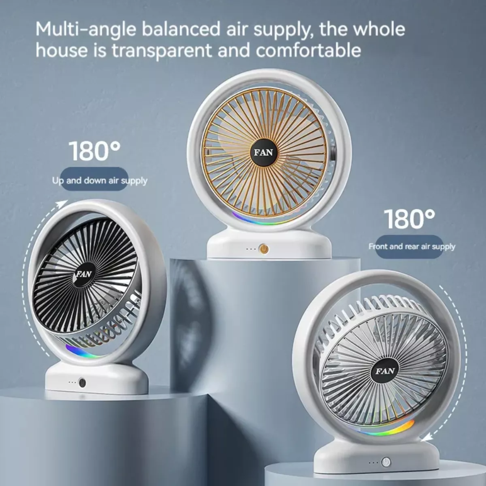 Ventilador De Mesa Ventilador Portatil Usb Recargable 360grados