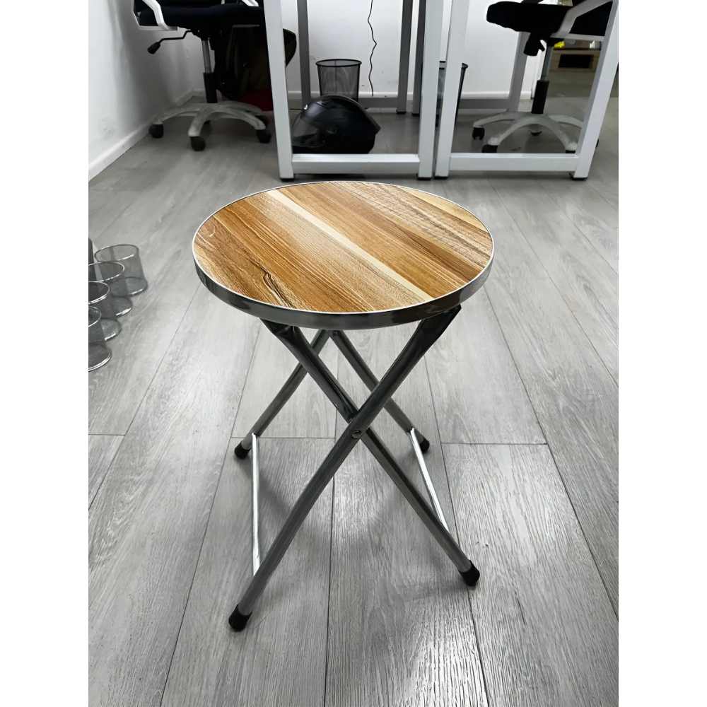 Silla Plegable Silla Piso Bar Taburete Metal Madera 45x30cm