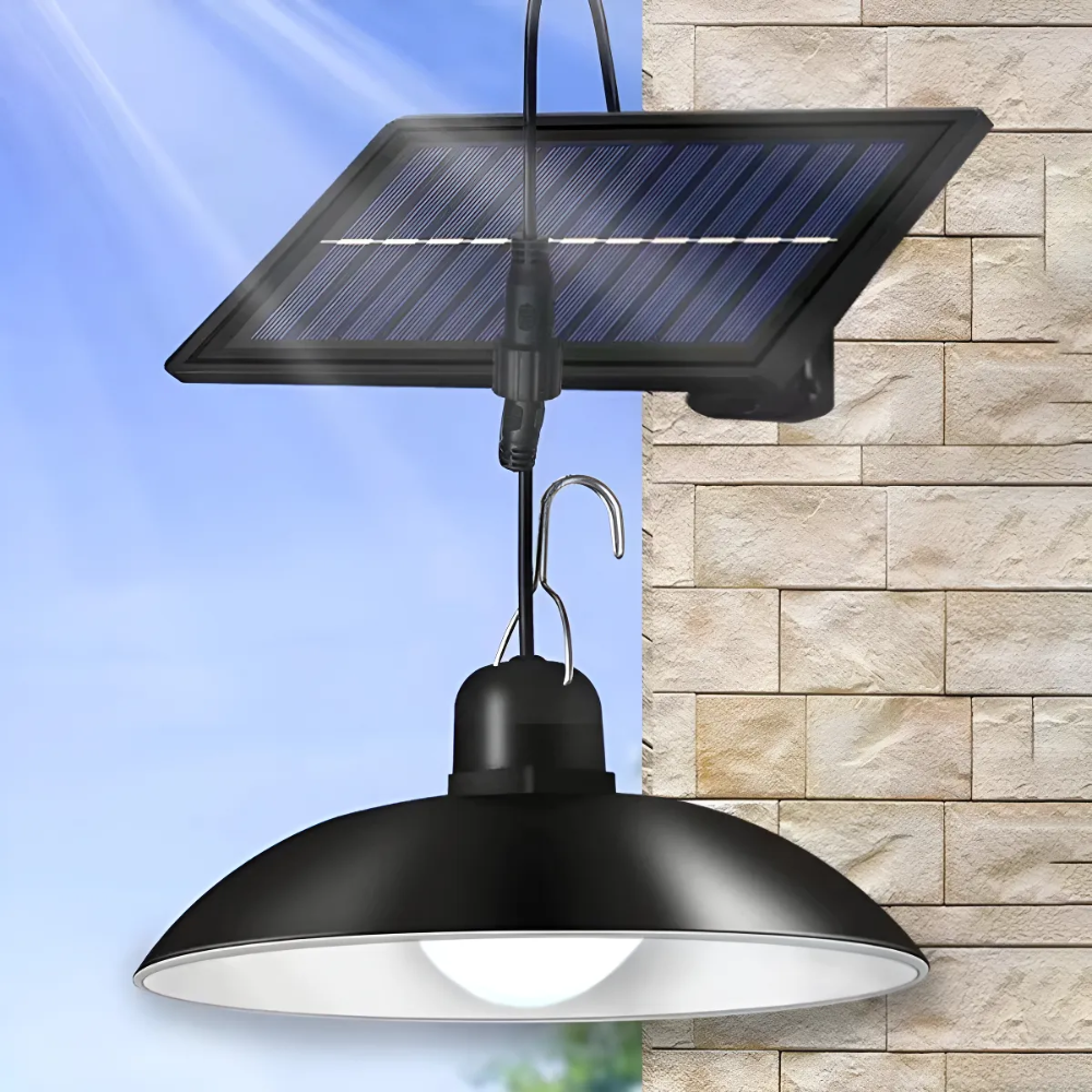 Lampara Solar Led Colgante 2 Ampolletas Con Plafon + Control