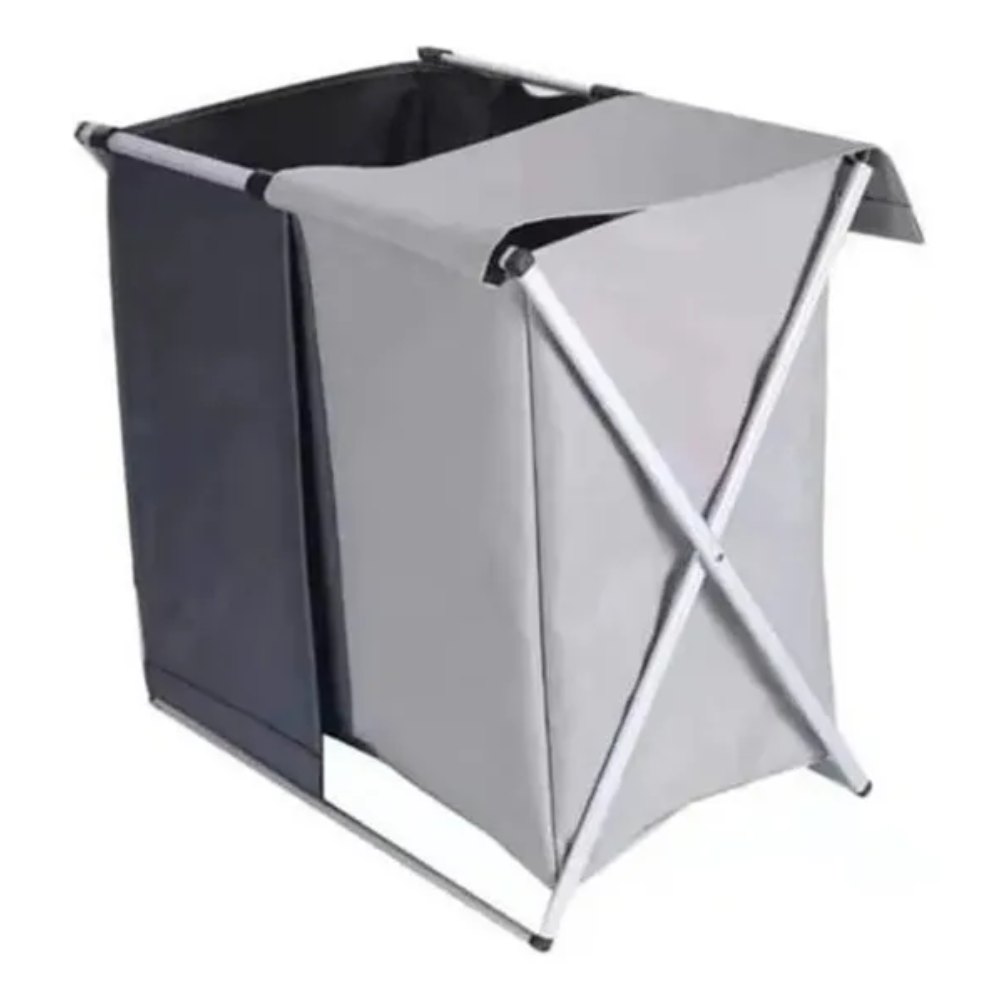 Cesta Ropa Sucia Doble Plegable Canasto Tela Diseño Practico