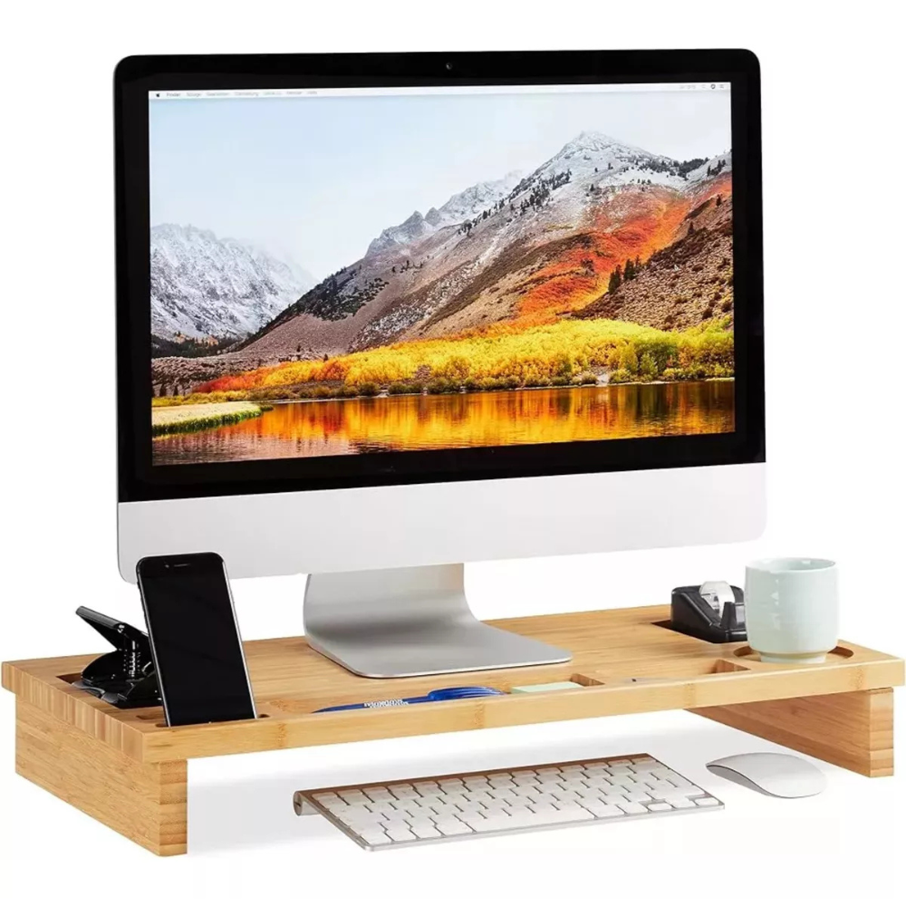 Base Monitor Madera Soporte Monitor Base Alzador Notebook