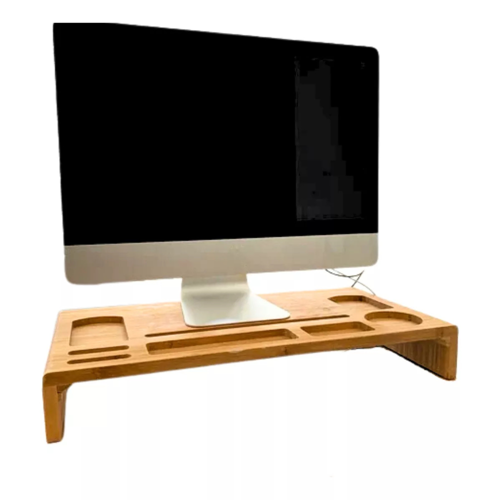 Base Monitor Madera Soporte Monitor Base Alzador Notebook