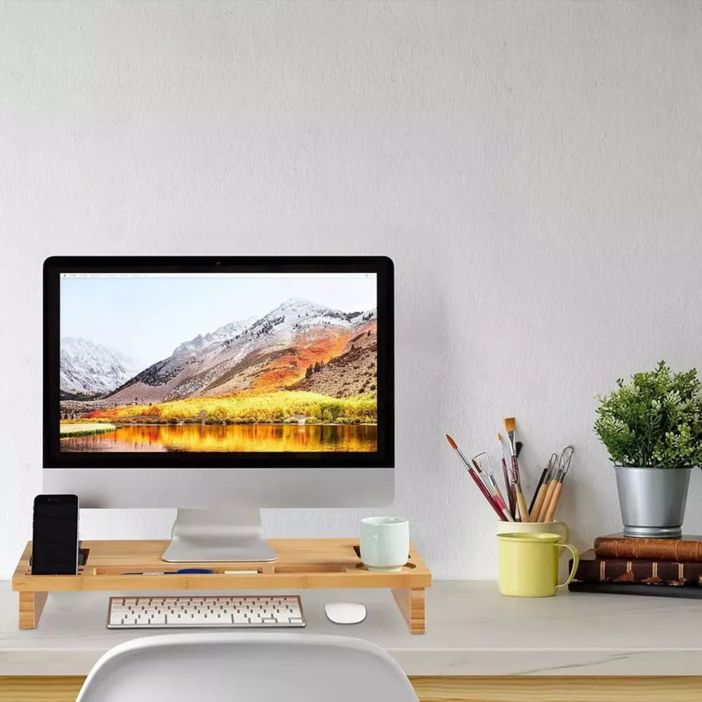 Base Monitor Madera Soporte Monitor Base Alzador Notebook