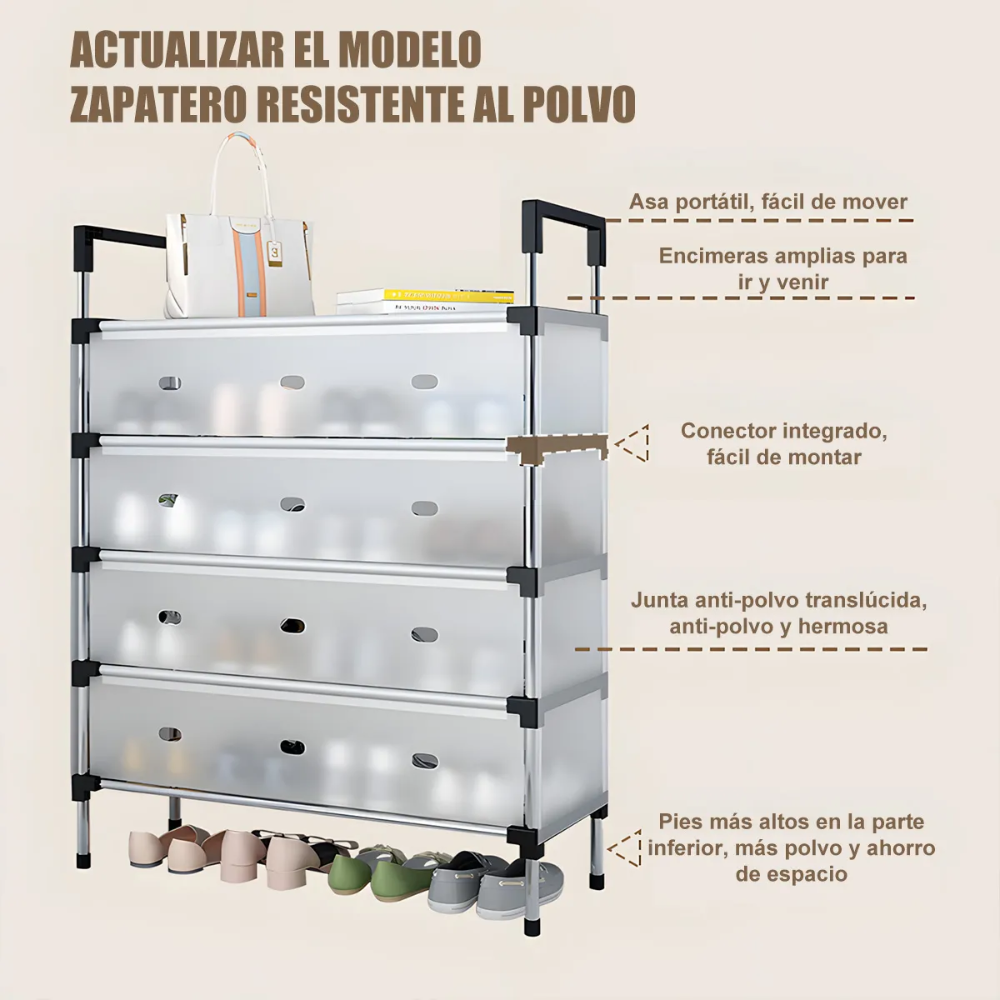 Estante Organizador De Zapatos Antipolvo Zapatero 5 Niveles