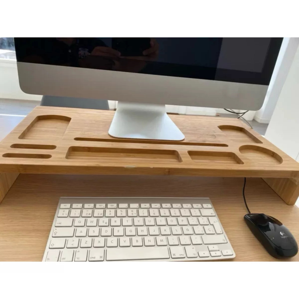 Base Monitor Madera Soporte Monitor Base Alzador Notebook