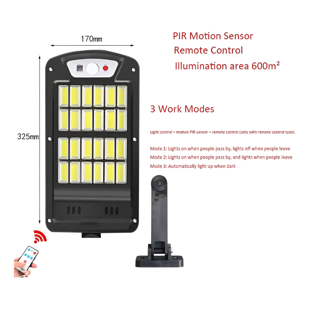 Reflector Led Foco Con Sensor Movimiento Led Control Remoto