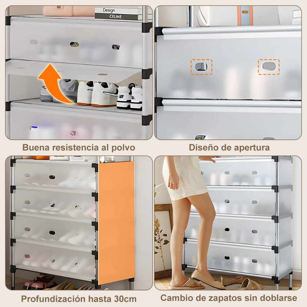 Estante Organizador De Zapatos Antipolvo Zapatero 5 Niveles