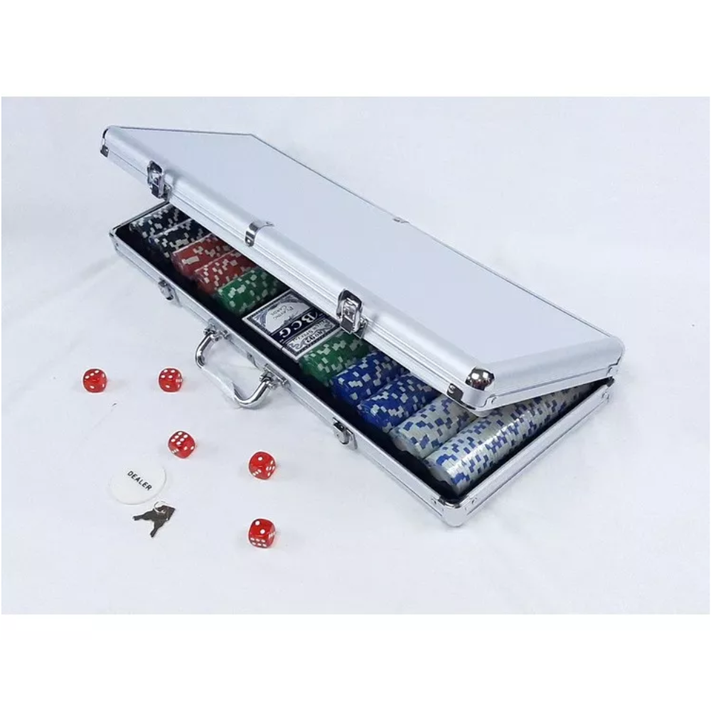 Set Poker 500 Fichas Juego De Mesa Naipes Dados Maletin