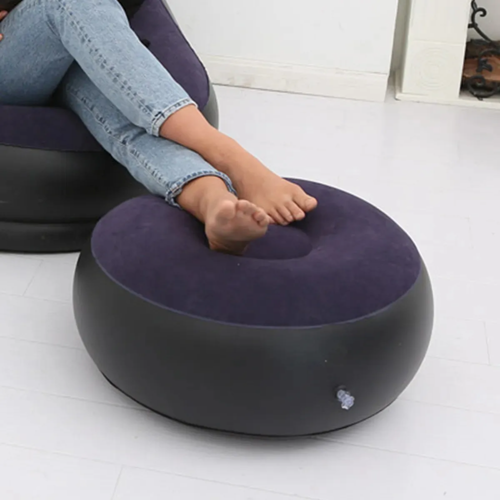 Sillón Inflable Puff Tumbona Con Reposa Pies Sofa Inflable