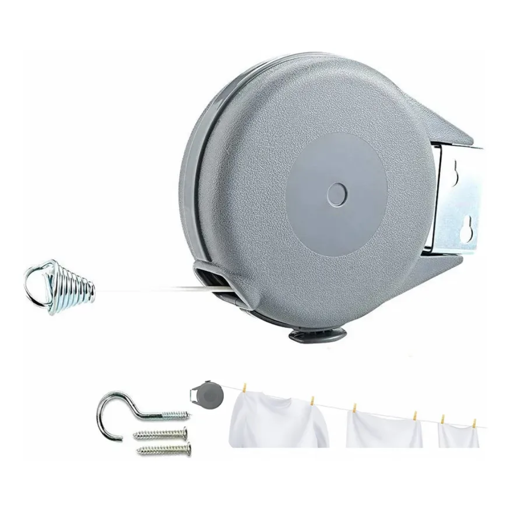 Tendedero Retractil Colgador De Ropa Acero Inoxidable 12 Mts