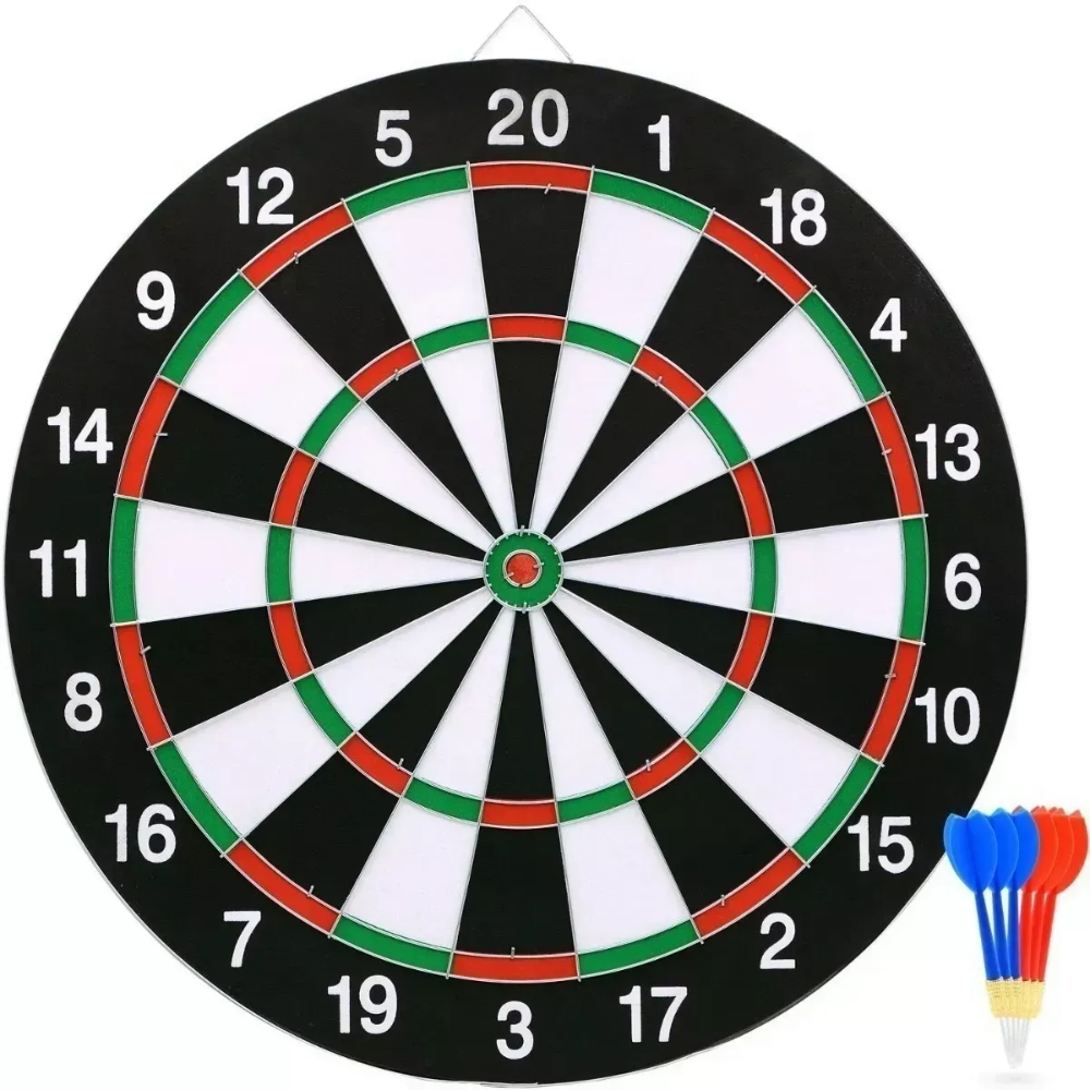 Tablero Tiro Al Blanco Diana 6 Dardos Doble Cara 17 Pulgadas