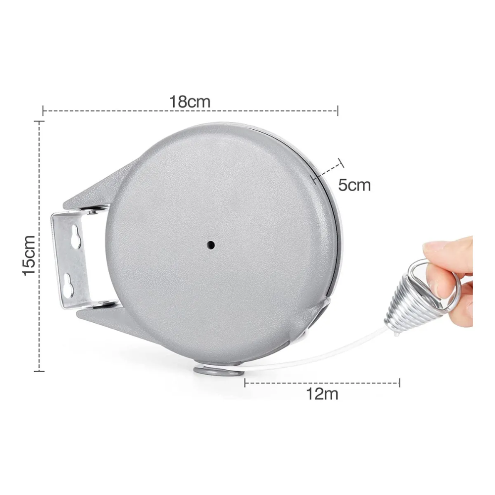 Tendedero Retractil Colgador De Ropa Acero Inoxidable 12 Mts