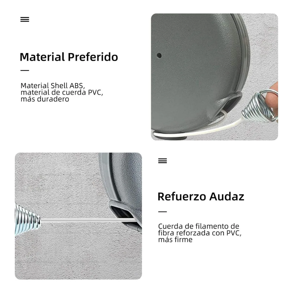 Tendedero Retractil Colgador De Ropa Acero Inoxidable 12 Mts