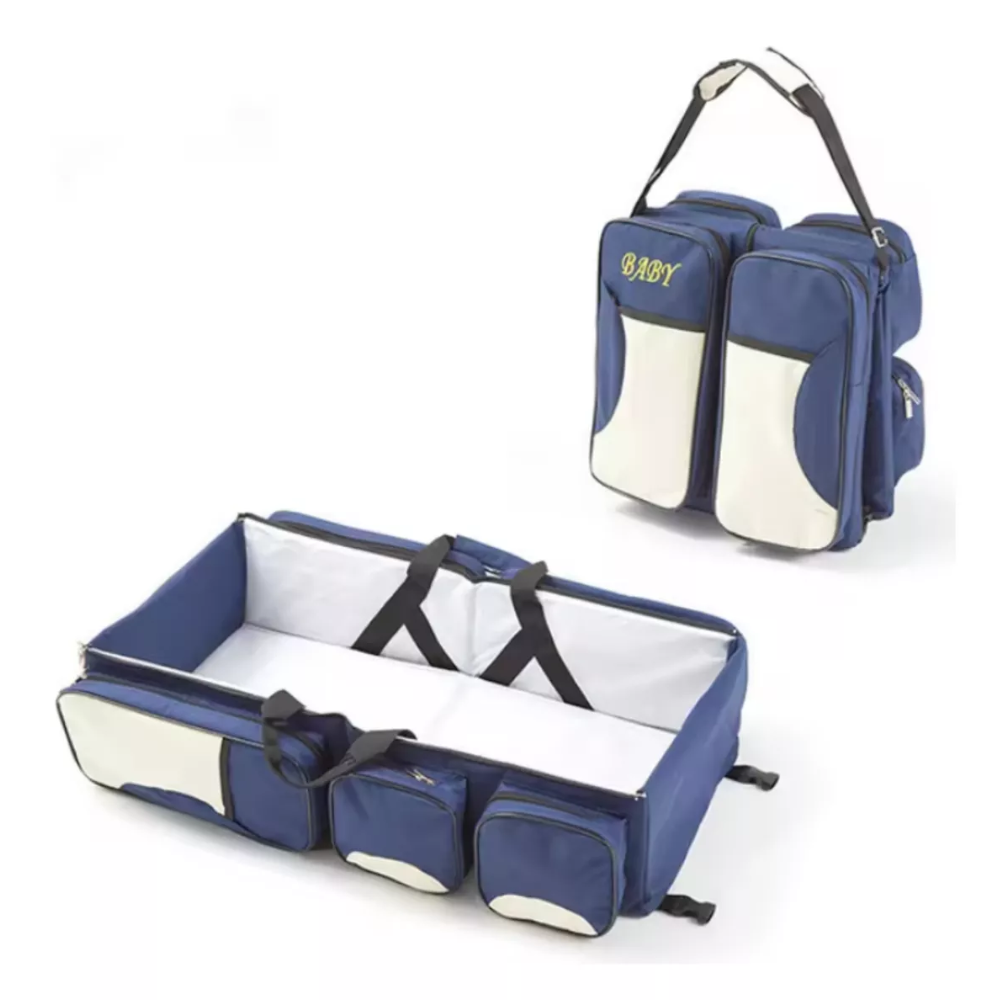Mochila 3 En 1 Pañalera Cuna Y Mudador Portátil Para Bebes