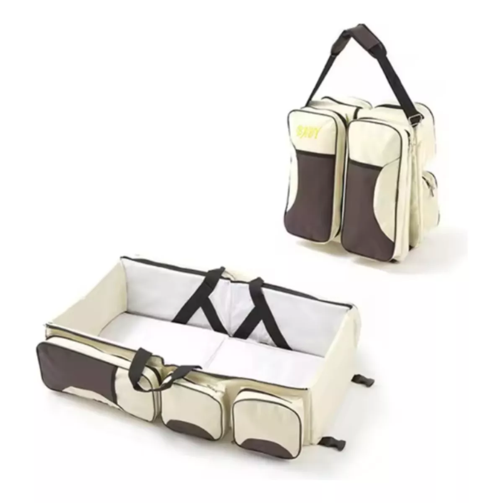 Mochila 3 En 1 Pañalera Cuna Y Mudador Portátil Para Bebes