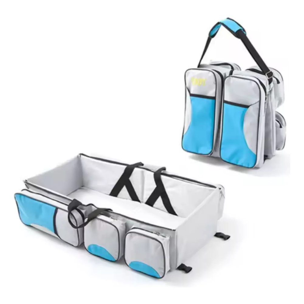 Mochila 3 En 1 Pañalera Cuna Y Mudador Portátil Para Bebes