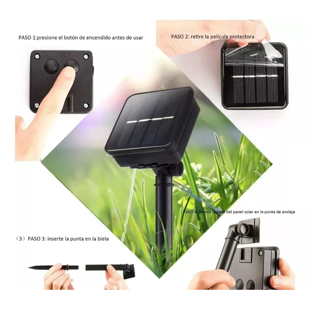 Luces Navidad Solar Guirnaldas Luces Hada Solares 100l 12m