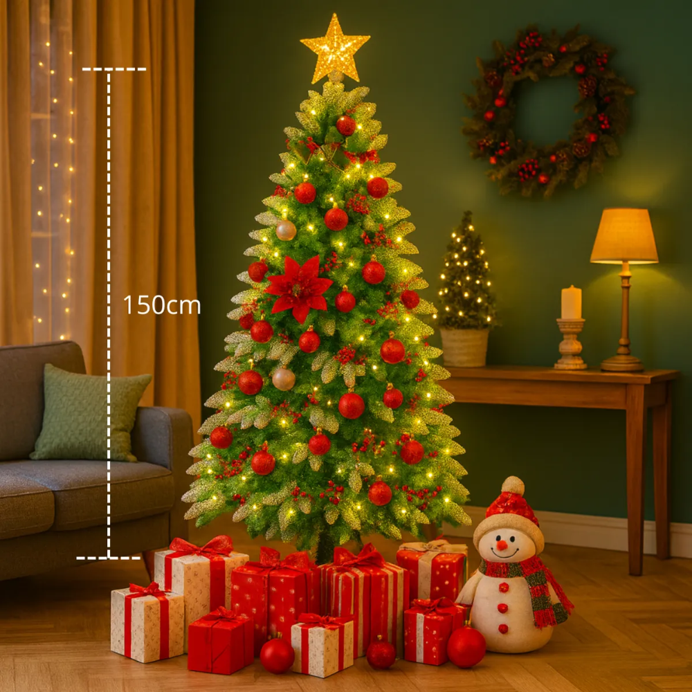 Arbol De Navidad 150cm Artificial Pino Pascua Arbol Nevado