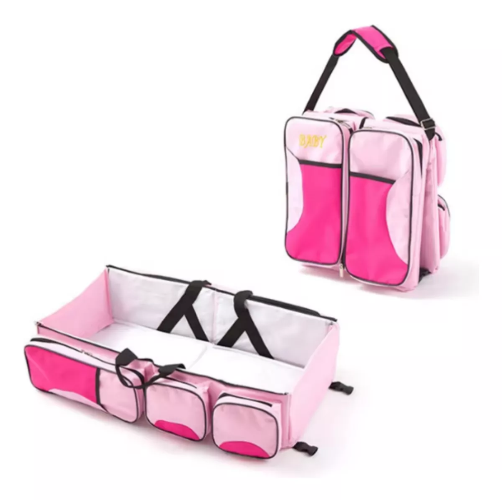 Mochila 3 En 1 Pañalera Cuna Y Mudador Portátil Para Bebes