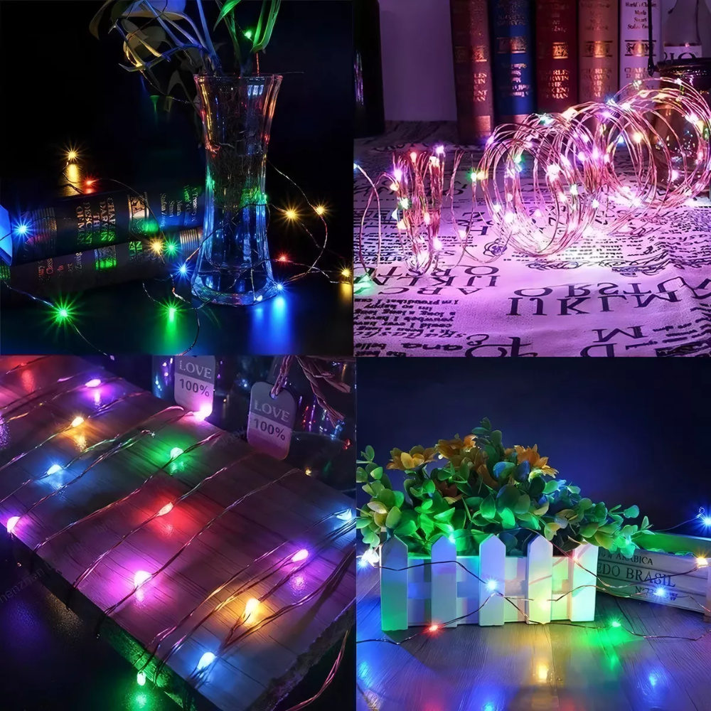 Luces Hada Luces Multicolor Navidad Solar 10m