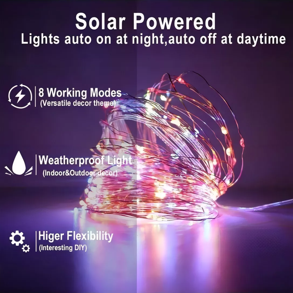Luces Hada Luces Multicolor Navidad Solar 10m