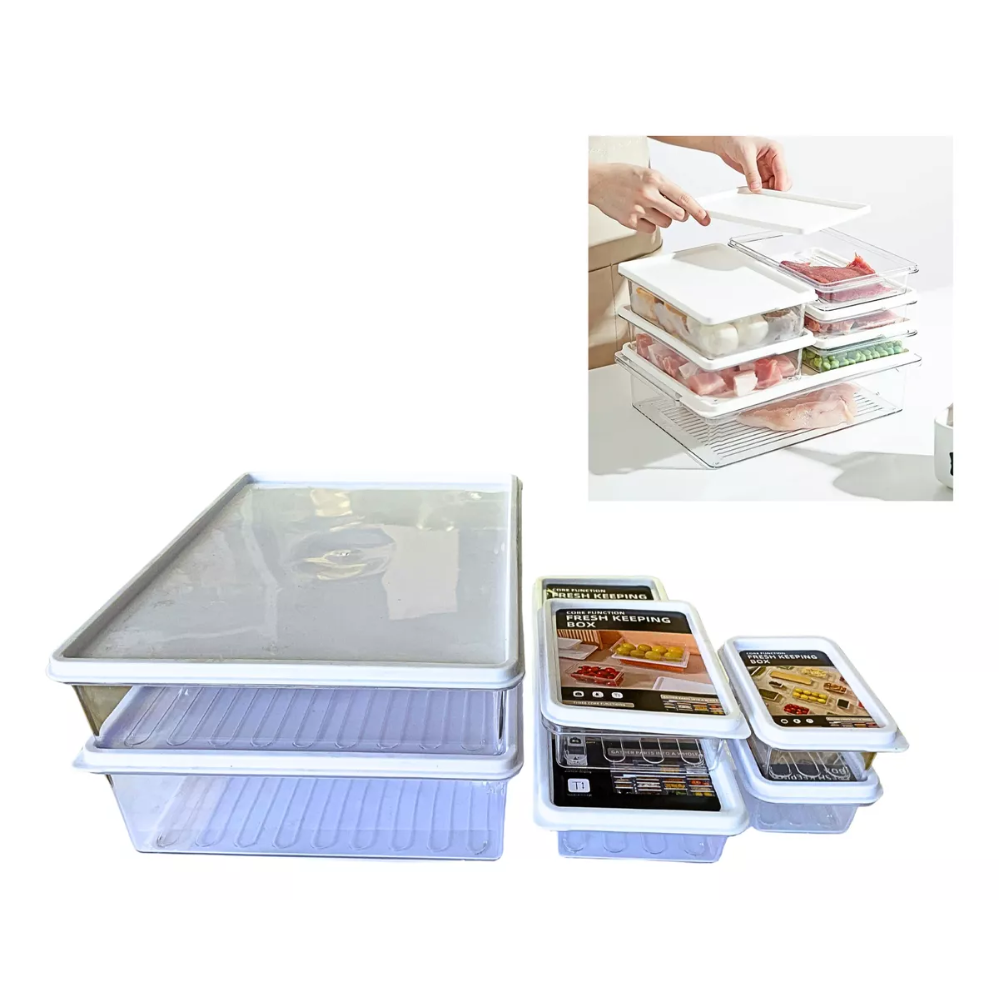 Set 6 Contenedores Hermeticos Plastico Para Alimentos Cocina