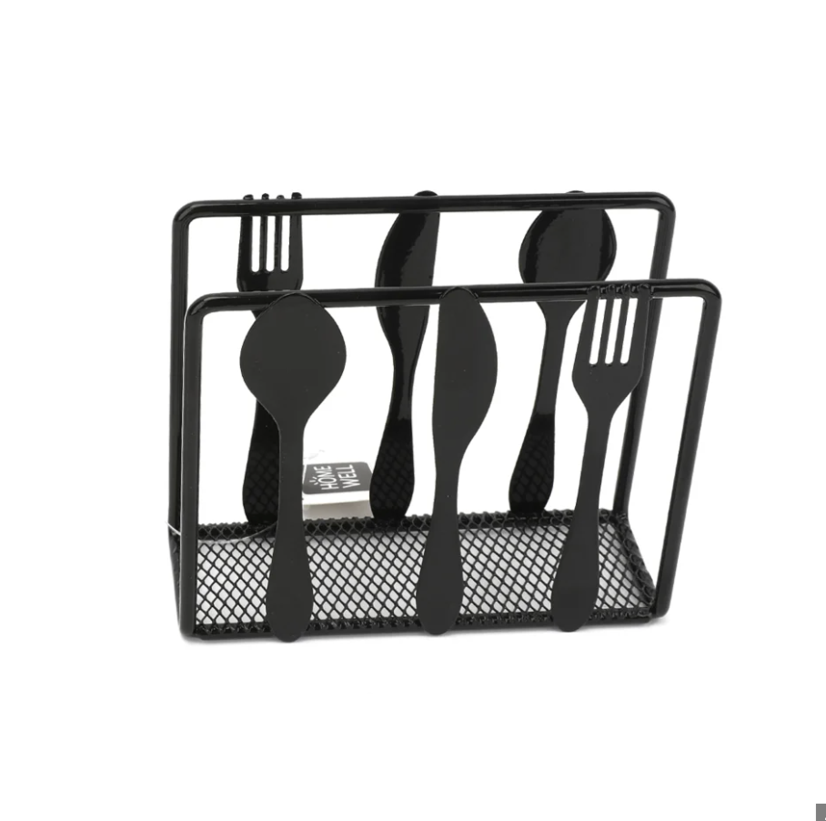 Servilletero Metalico Porta Servilletas Negro Acero 11x10cm