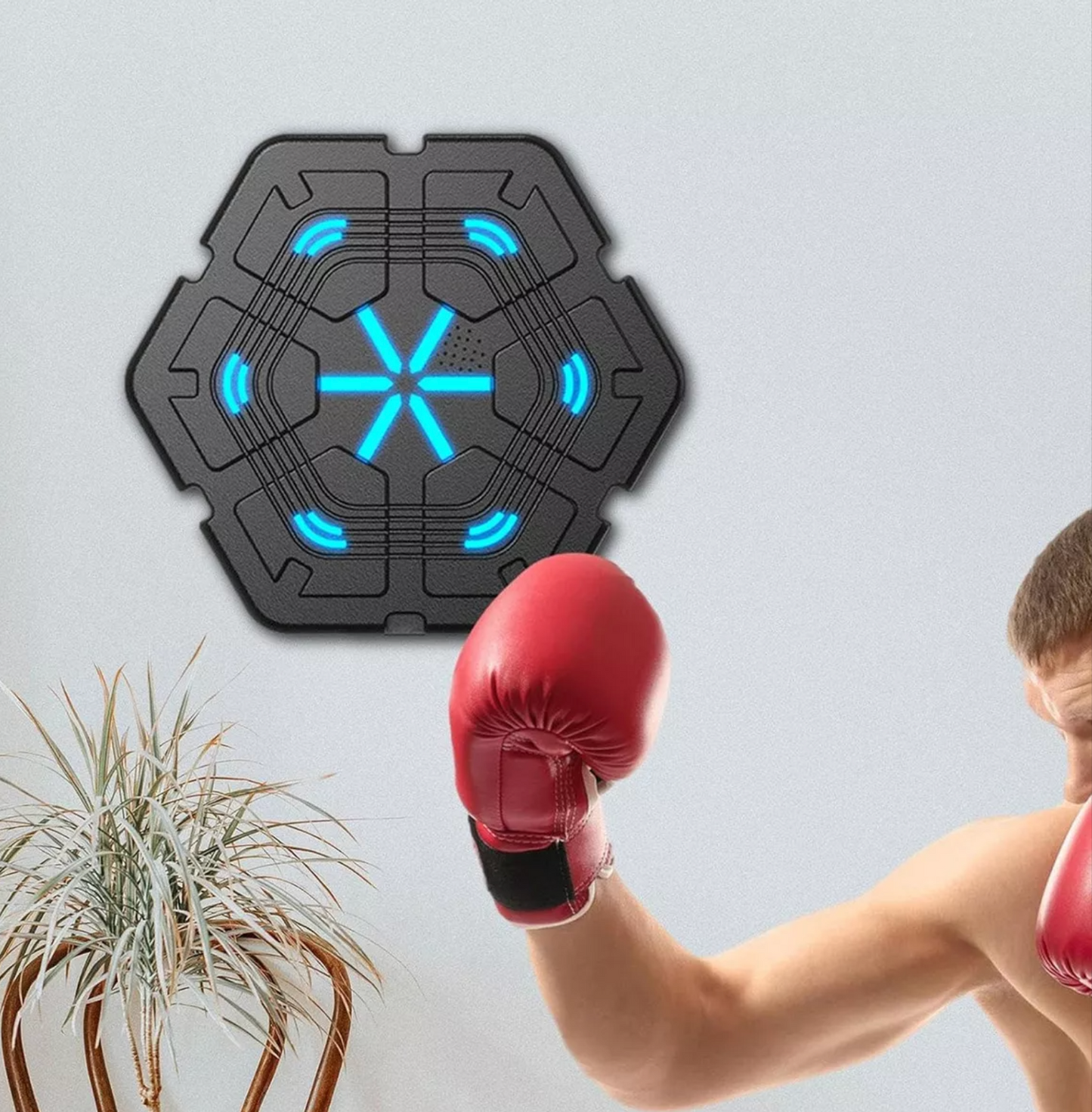 Maquina Boxeo Musical Bluetooth Kit Boxeo Hexagonal 40x40cm