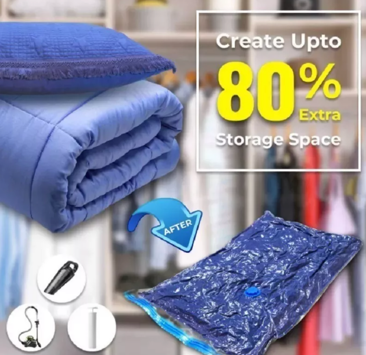 Bolsa Al Vacio Ropa Bolsas Para Guardar Ropa 80x110cm