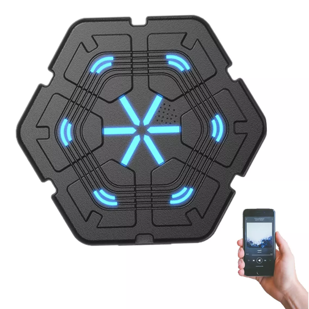 Maquina Boxeo Musical Bluetooth Kit Boxeo Hexagonal 40x40cm